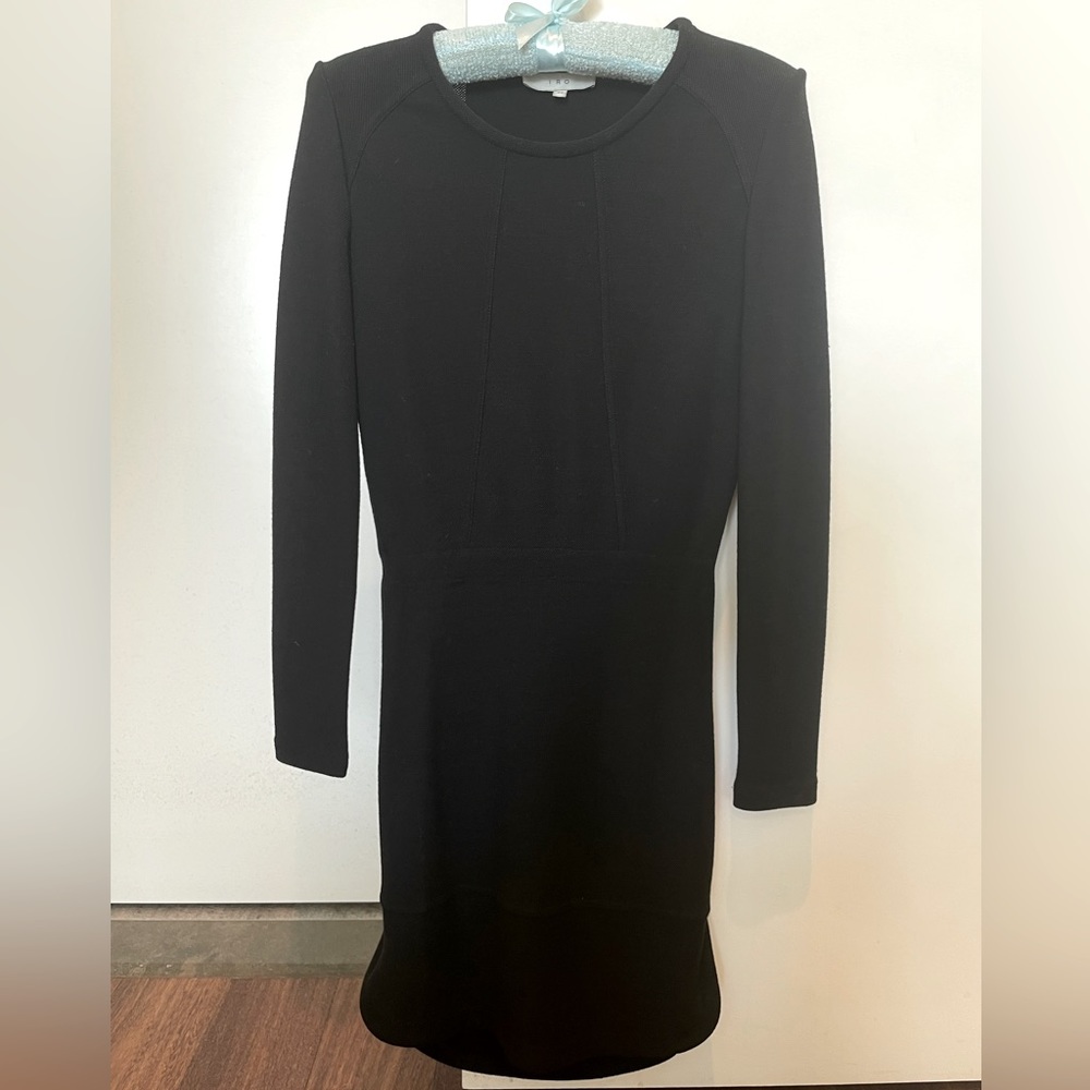 IRO 34 piquet jersey mini black dress